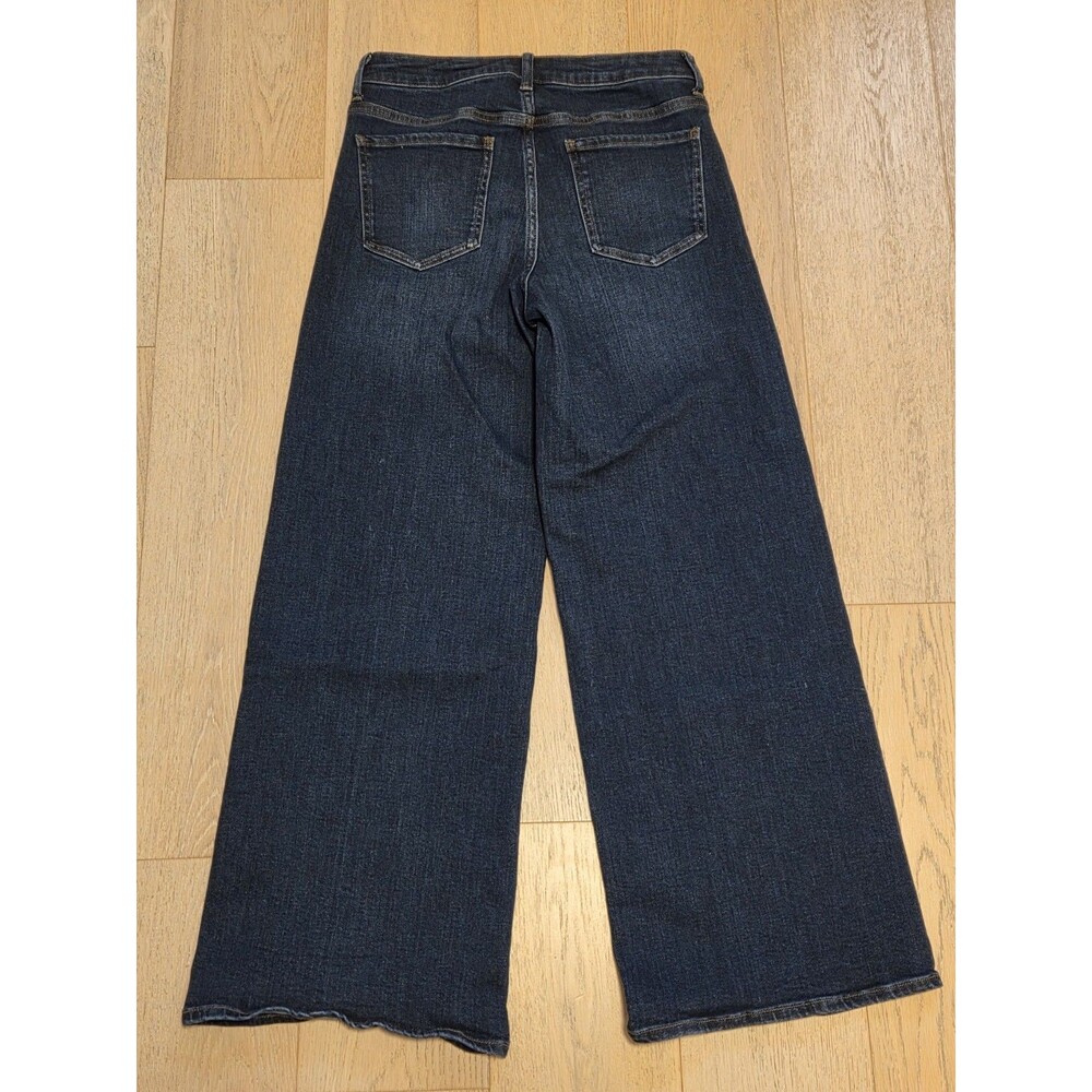 Quince Bella Stretch Wide Leg Jeans Womens 29 Midnight Blue Organic Cotton - Picture 2 of 10